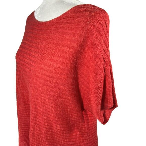 Eileen Fisher Medium Knit Linen-Cotton blend Top Coral Color Organic - Picture 5 of 11